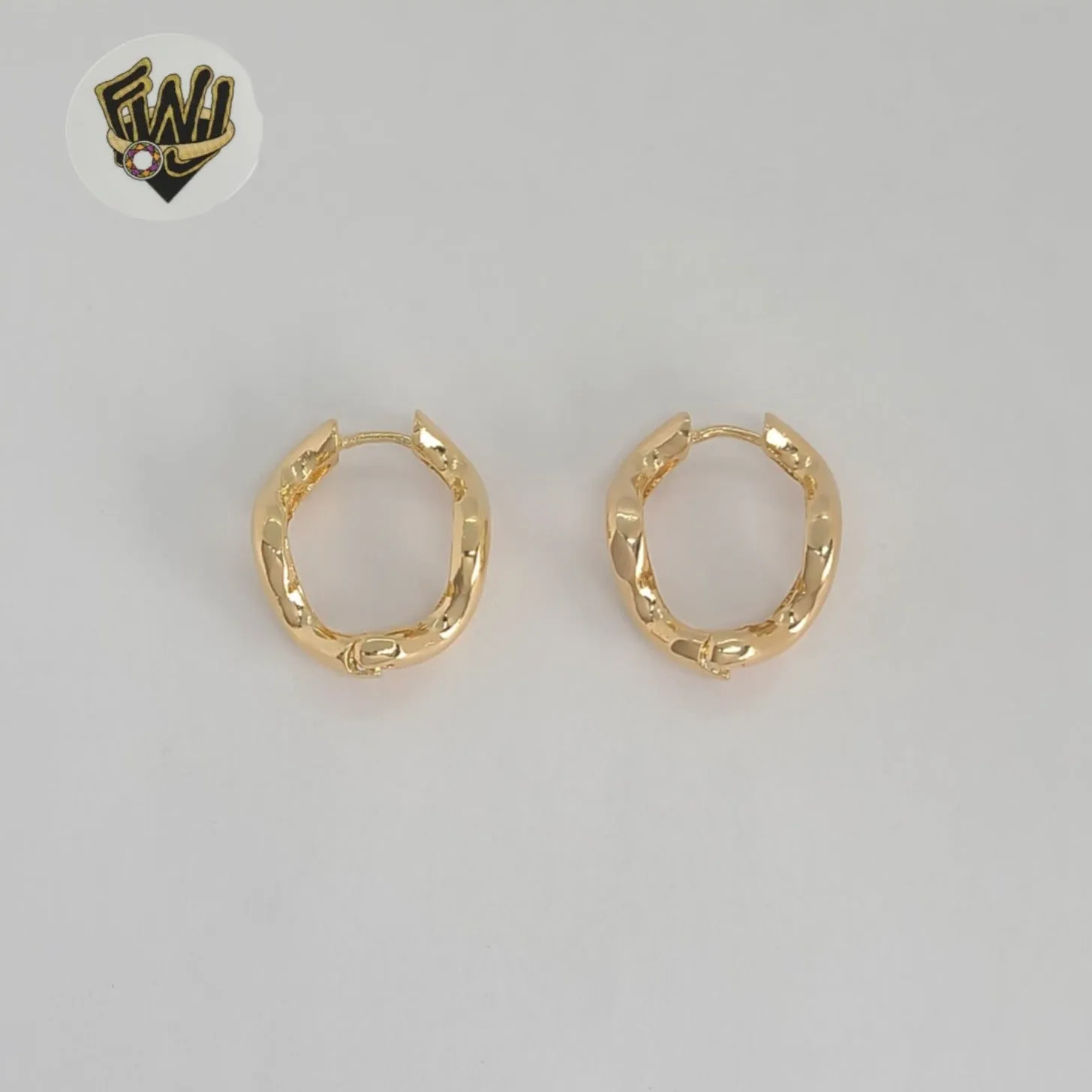 (1-2975-3) Gold Laminate - Plain Twisted Hoops - BGF