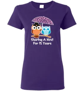 15 Years Wedding Anniversary Gifts Valentine's Day Women Tee