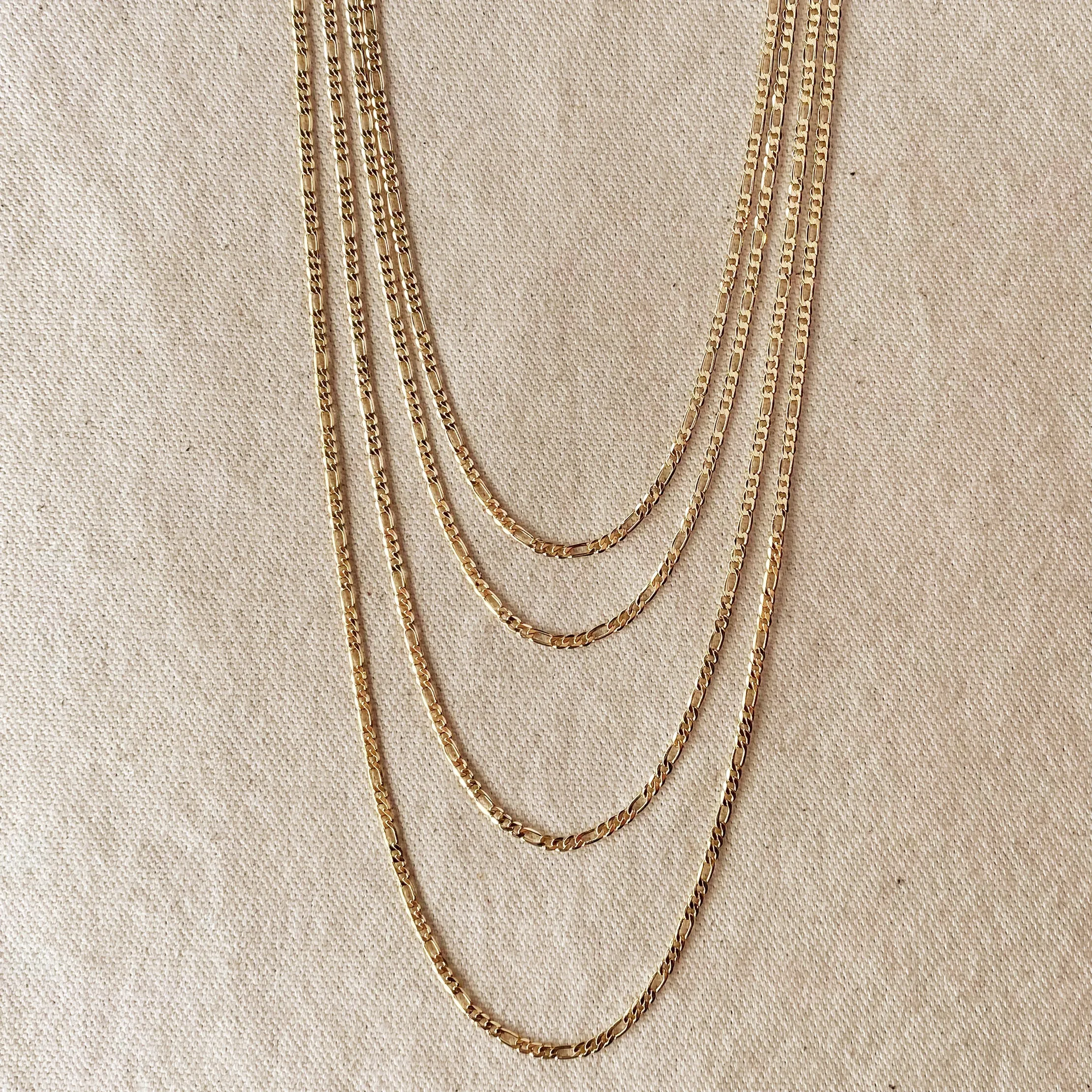 18k Gold Filled 2.5mm Flat Figaro Chain