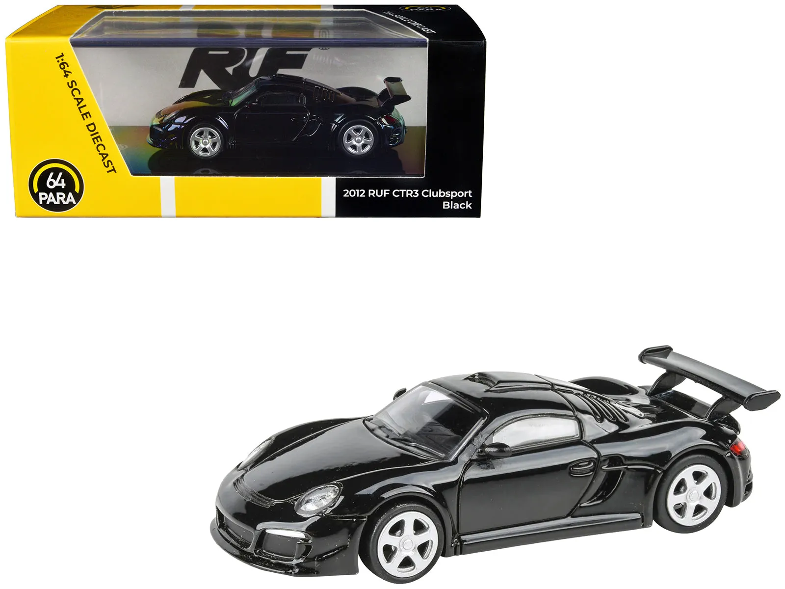 2012 RUF CTR3 Clubsport Black 1/64 Diecast Model Car by Paragon Models