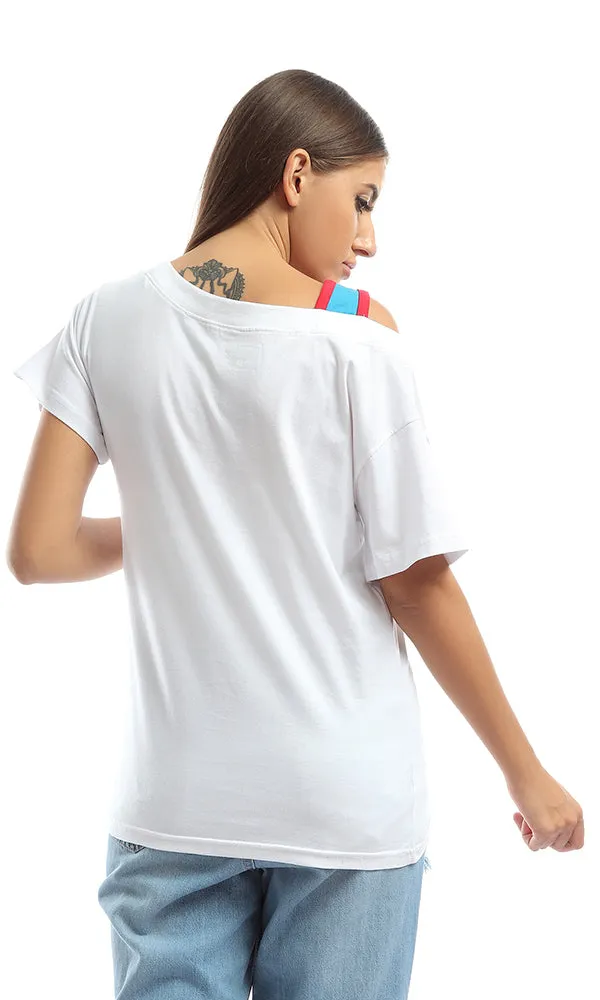 47035 New York'' Off Shoulder White Tee