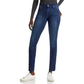 7 For All Mankind Womens Kimmie Denim High Rise Straight Leg Jeans