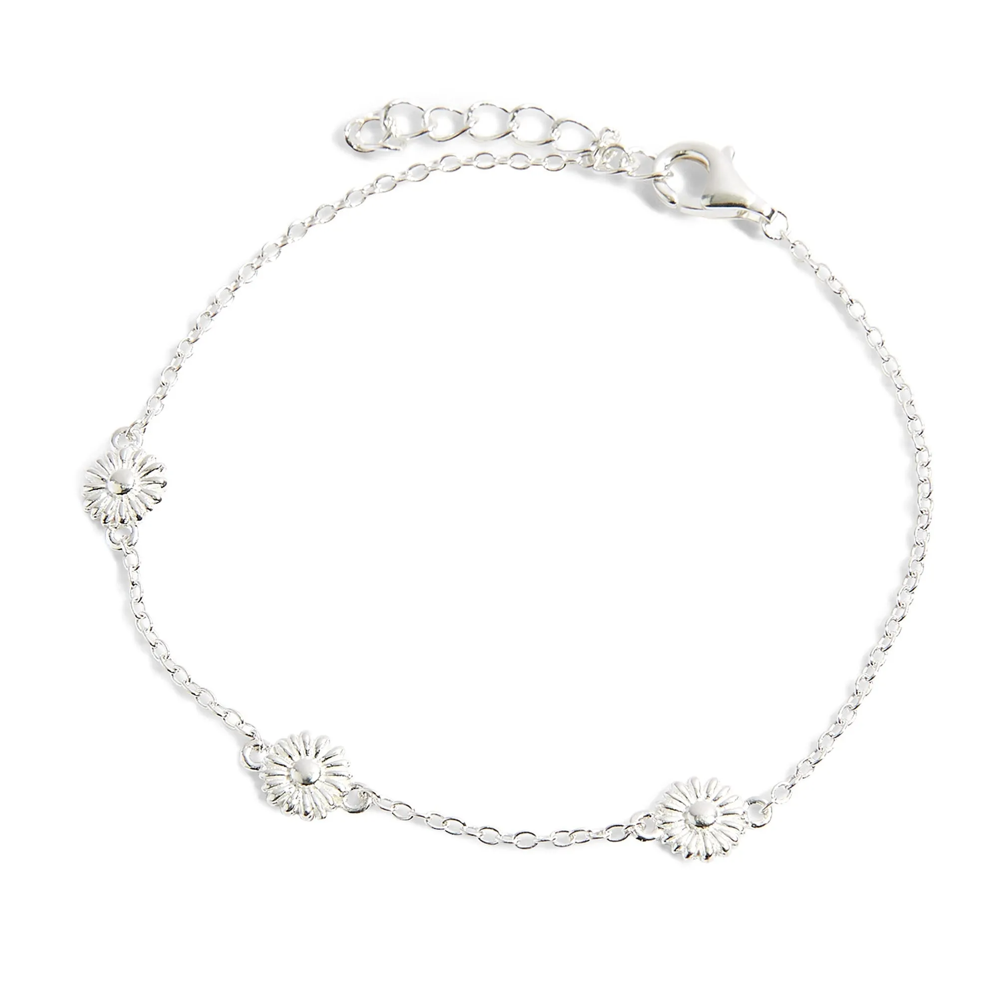 925 Pure Sterling Silver Daisy Bracelet For Women