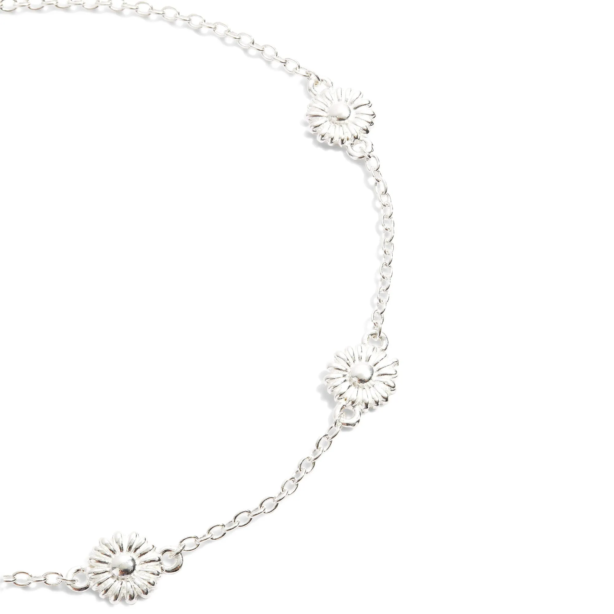 925 Pure Sterling Silver Daisy Bracelet For Women