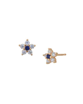 925 Sterling Silver 18kt Rose Gold Plated with CZ Floral Stud Earring for Women