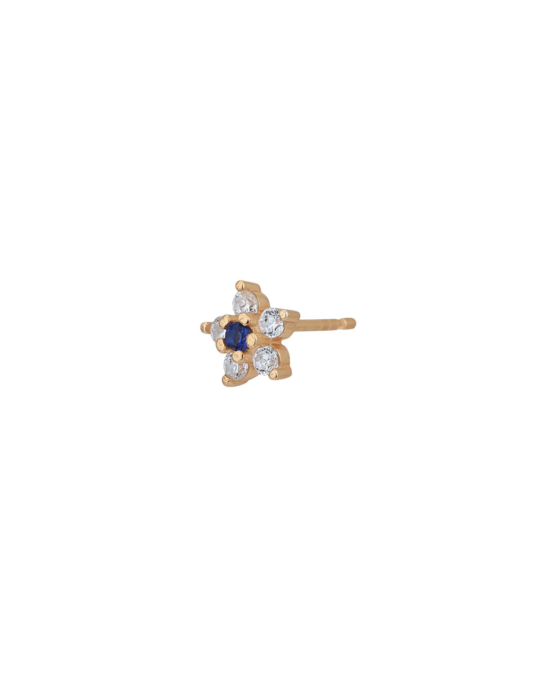 925 Sterling Silver 18kt Rose Gold Plated with CZ Floral Stud Earring for Women