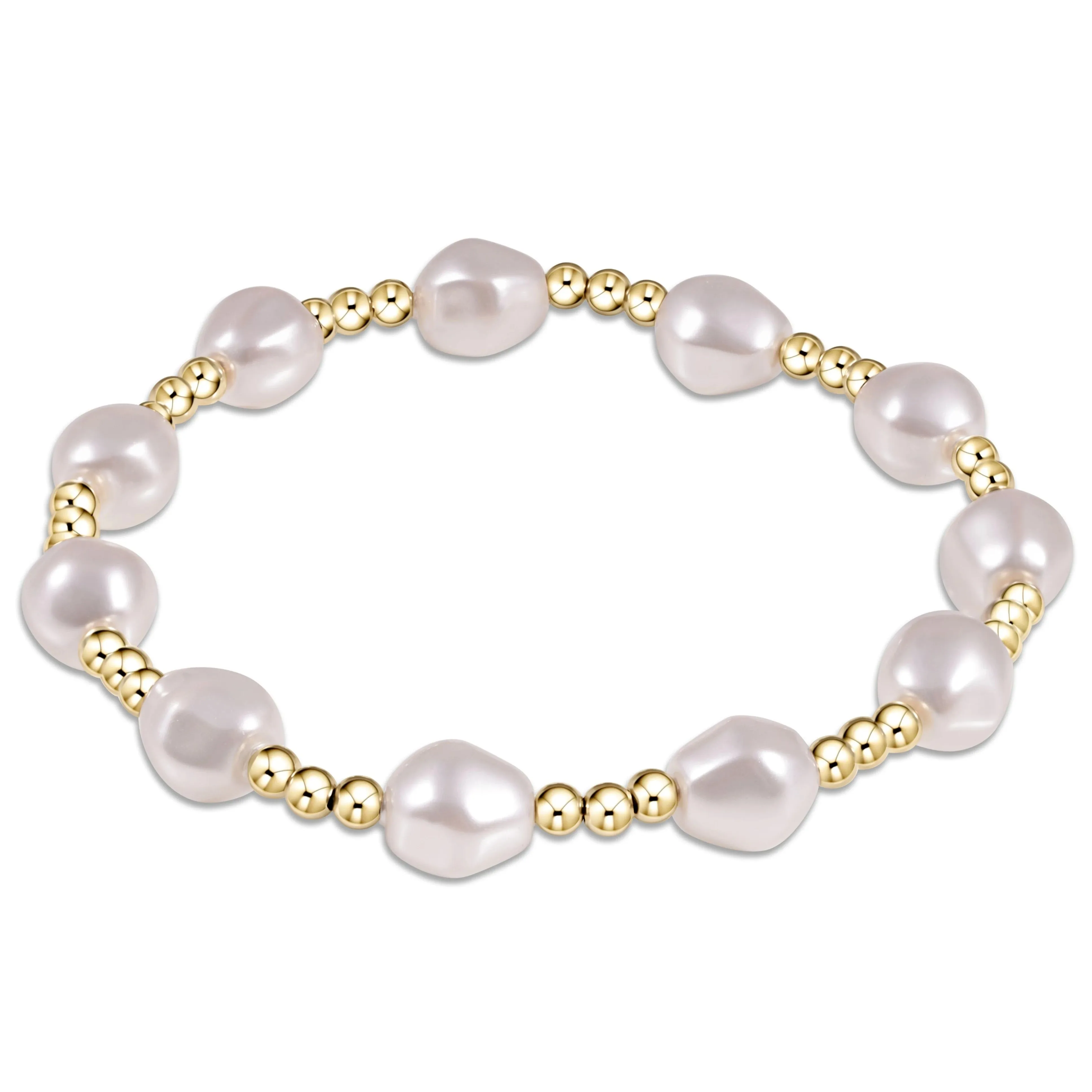 Admire Gold 3mm Bead Bracelet - Pearl