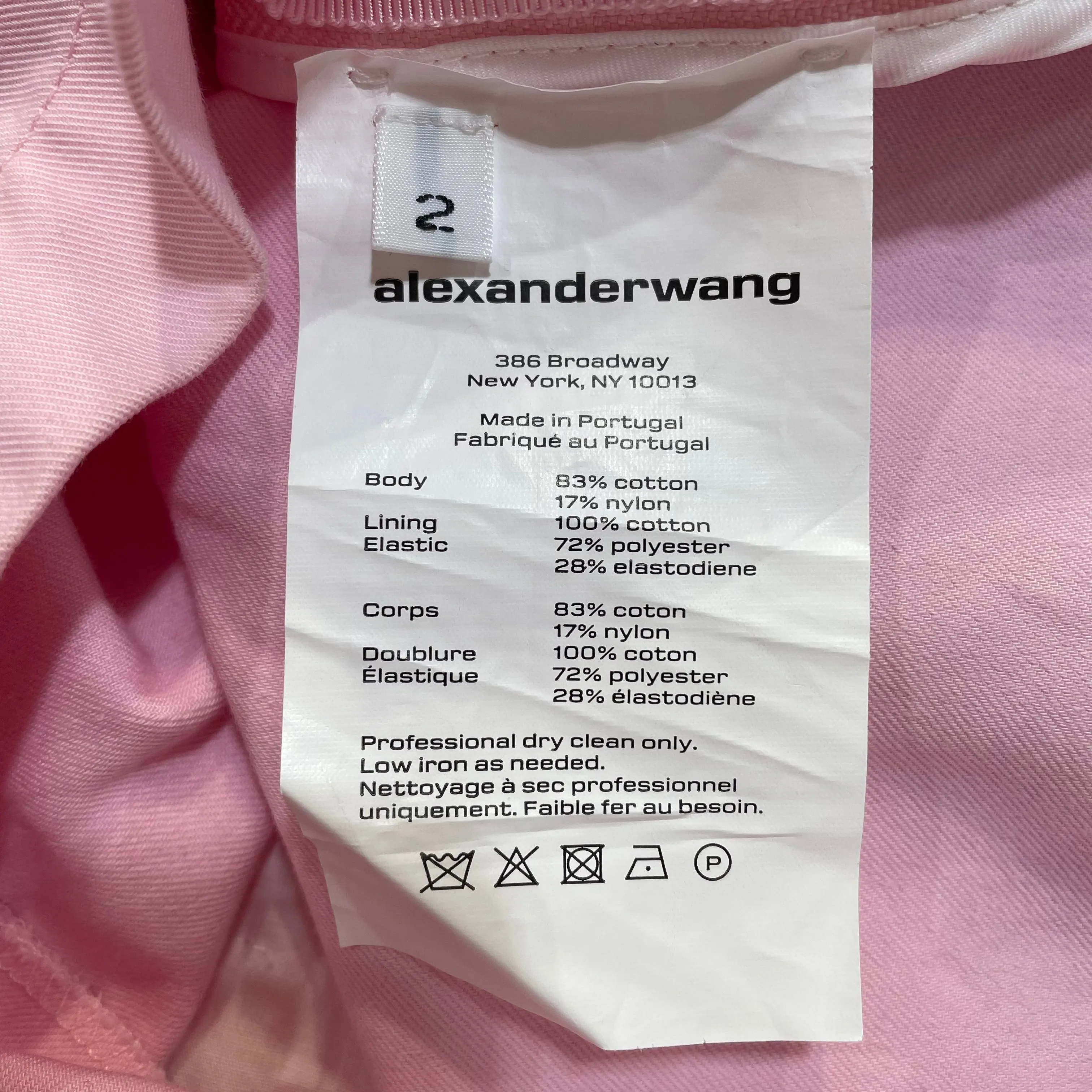 Alexander Wang/Skirt/2/Cotton/PNK/Pink Safari Shorts