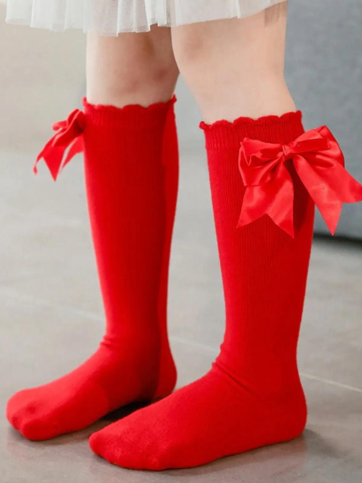 All Dolled Up Silky Bow Knee-High Socks