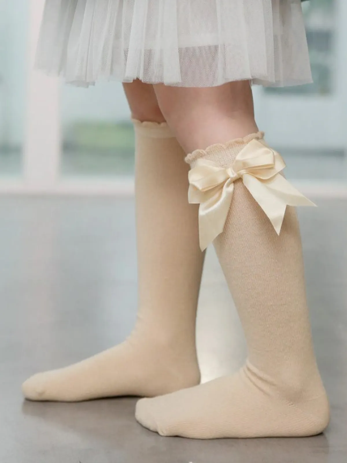 All Dolled Up Silky Bow Knee-High Socks