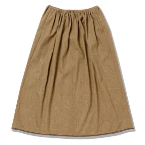 And Wander Womens Rewool Tweed Skirt Beige