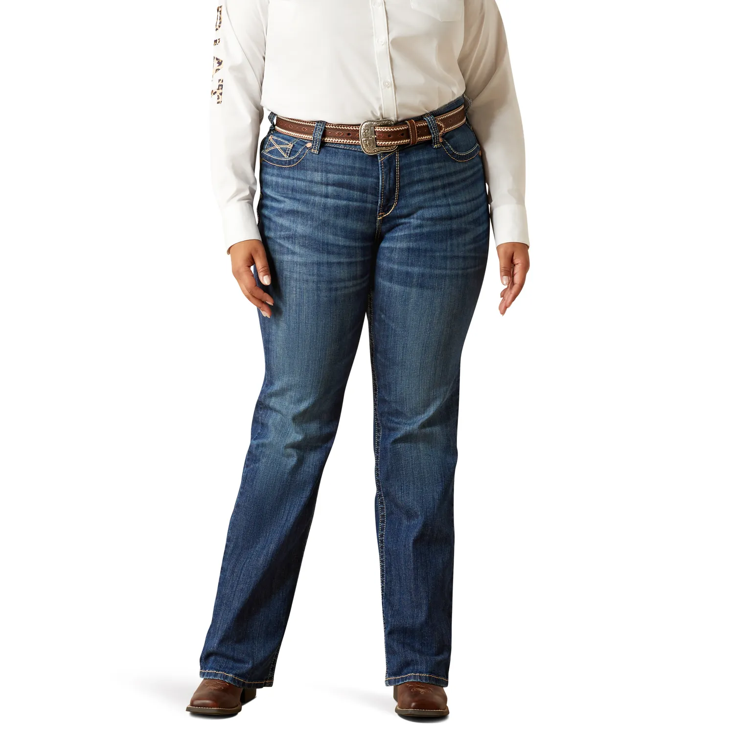 Ariat Womens R.E.A.L Mid Rise Straight Jean Everlee Irvine