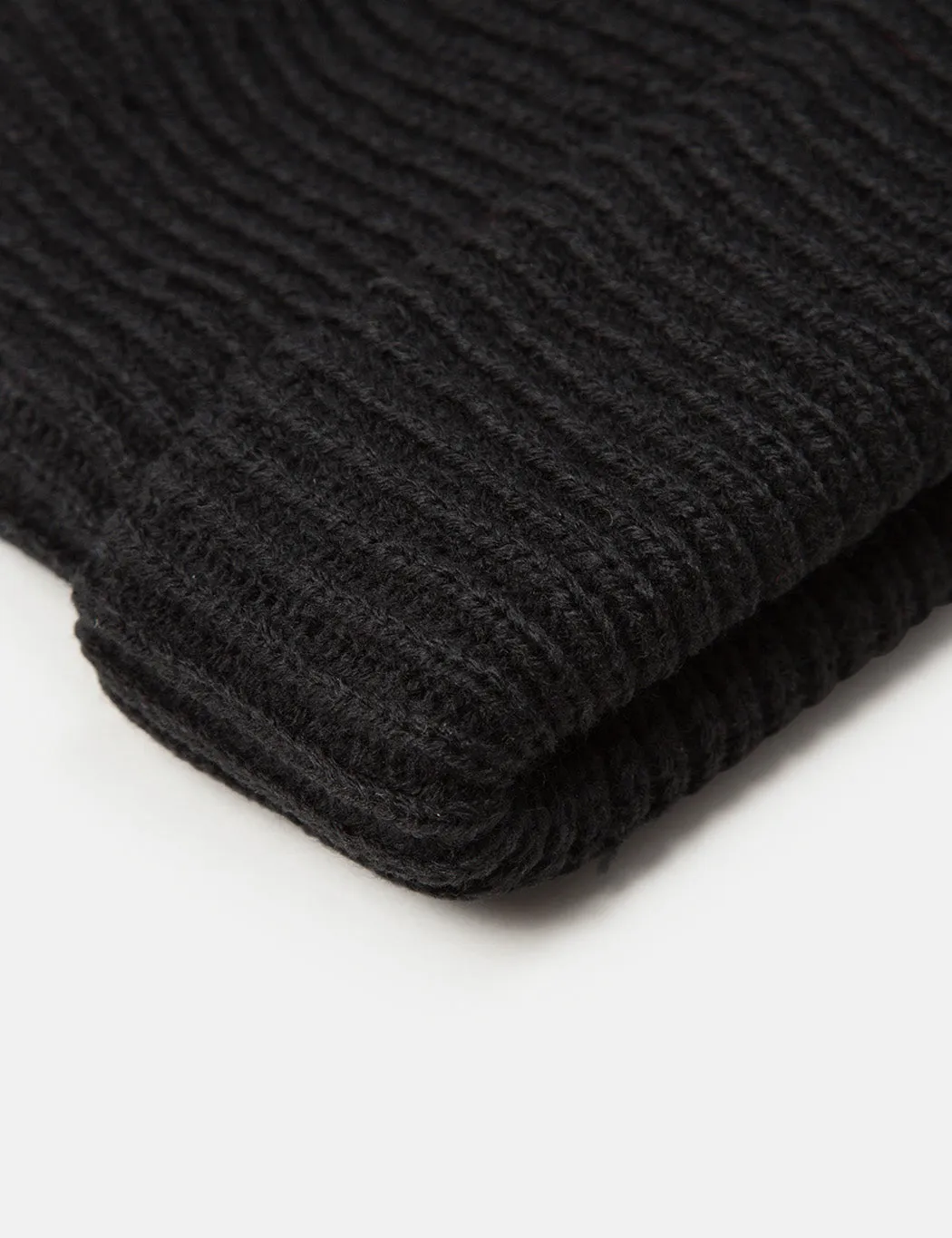 Article. Fisherman Rib Beanie Hat - Black