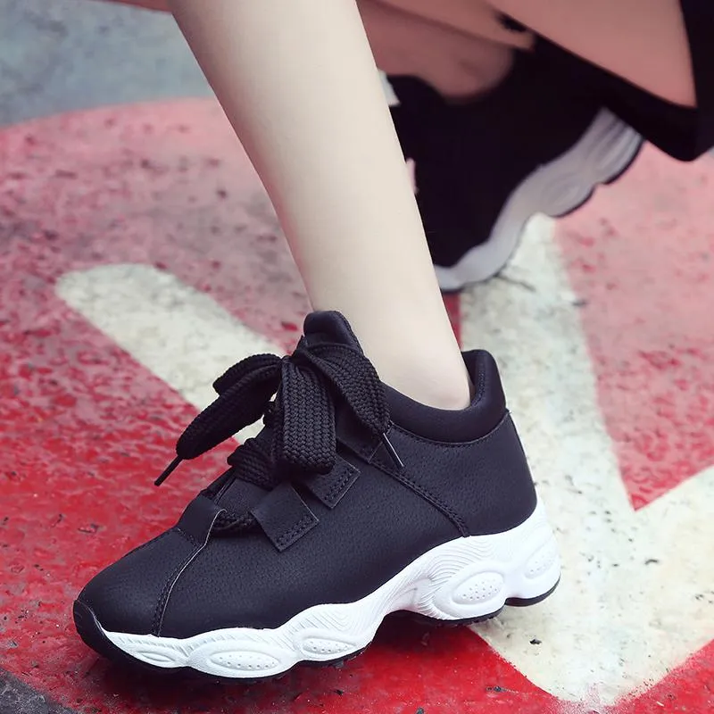 Autumn Winter Comfortable Casual Pig Suede Platform Sneakers for Women