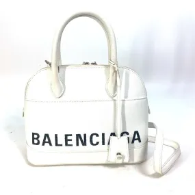 BALENCIAGA Handbag 550645 leather white Bicolor Bag Ville top handle S Women Used Authentic