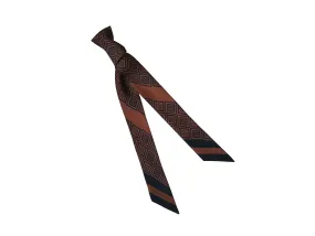 Banderole - Silk Ribbon Scarf - Logo Print Tan/Black