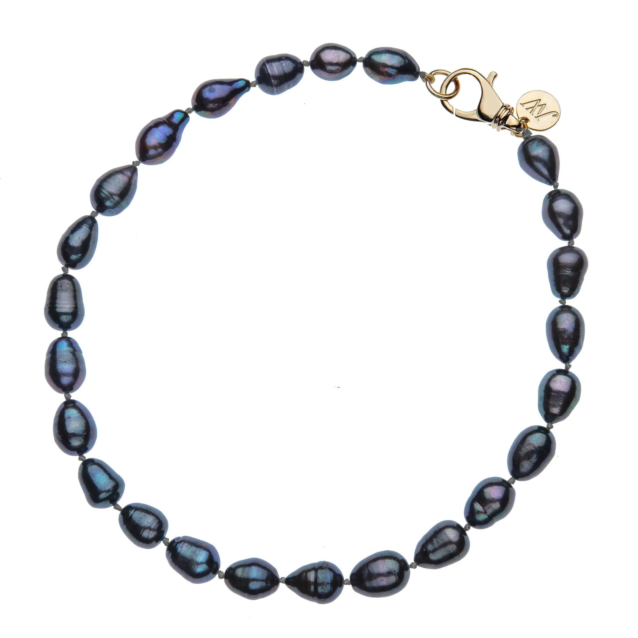 Black Pearl Knotted Beaded Necklace