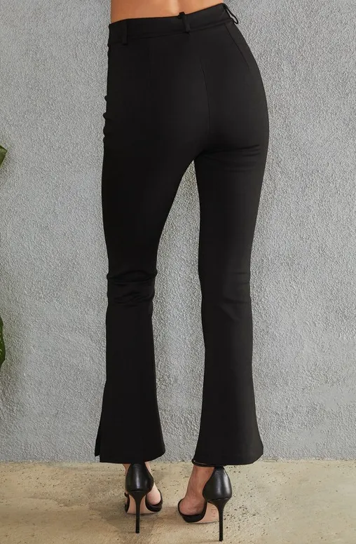 Black Split Flare Pants