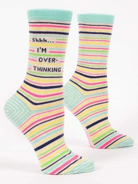 Blue Q "Shhh I'm Overthinking" Crew Socks - Women's