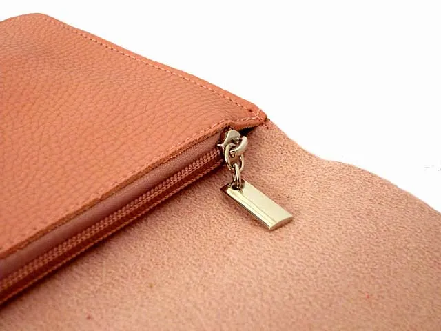 BLUSH PINK ENVELOPE MULTI-POCKET CLUTCH BAG WITH WRISTLET AND LONG SHOULDER STRAP