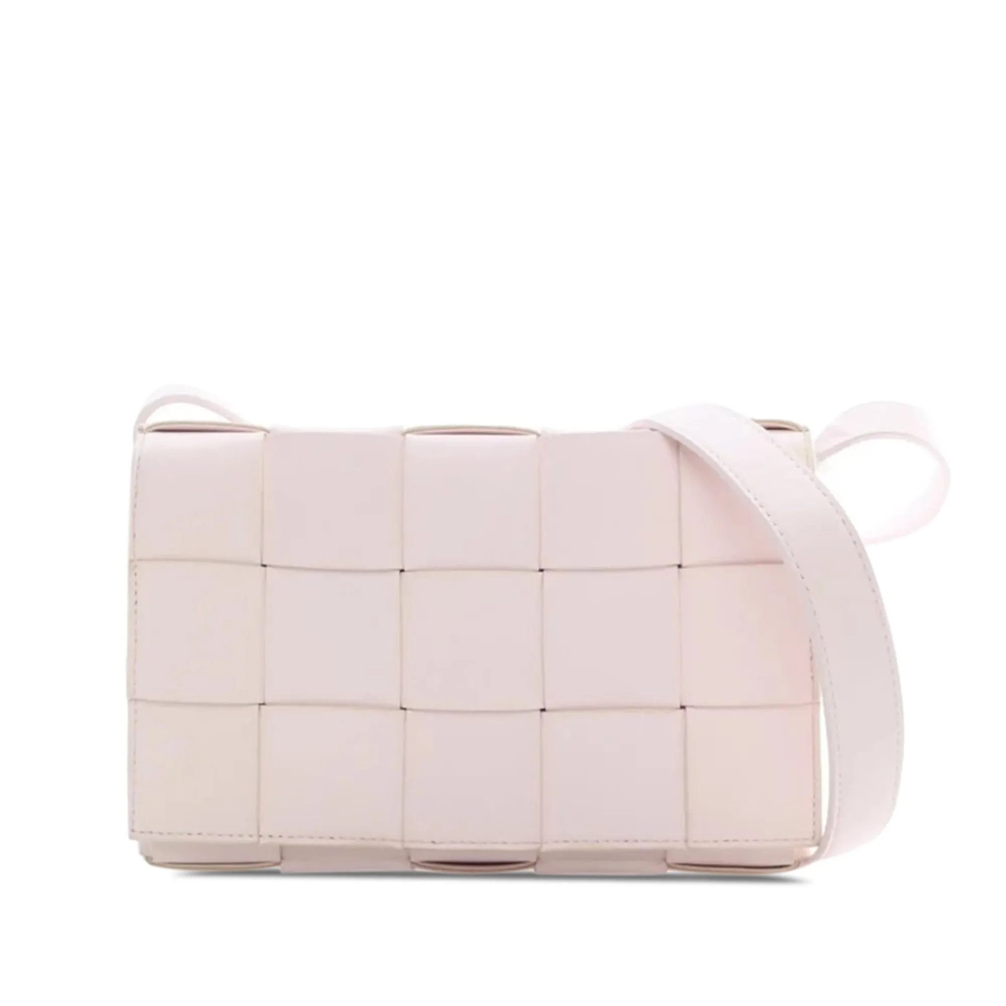 Bottega Veneta Cassette Pink Intrecciato Lambskin