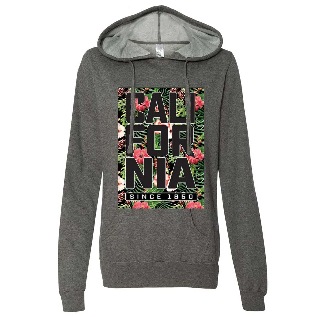 California Republic 1850 Floral Ladies Lt./Wt. Hoodie