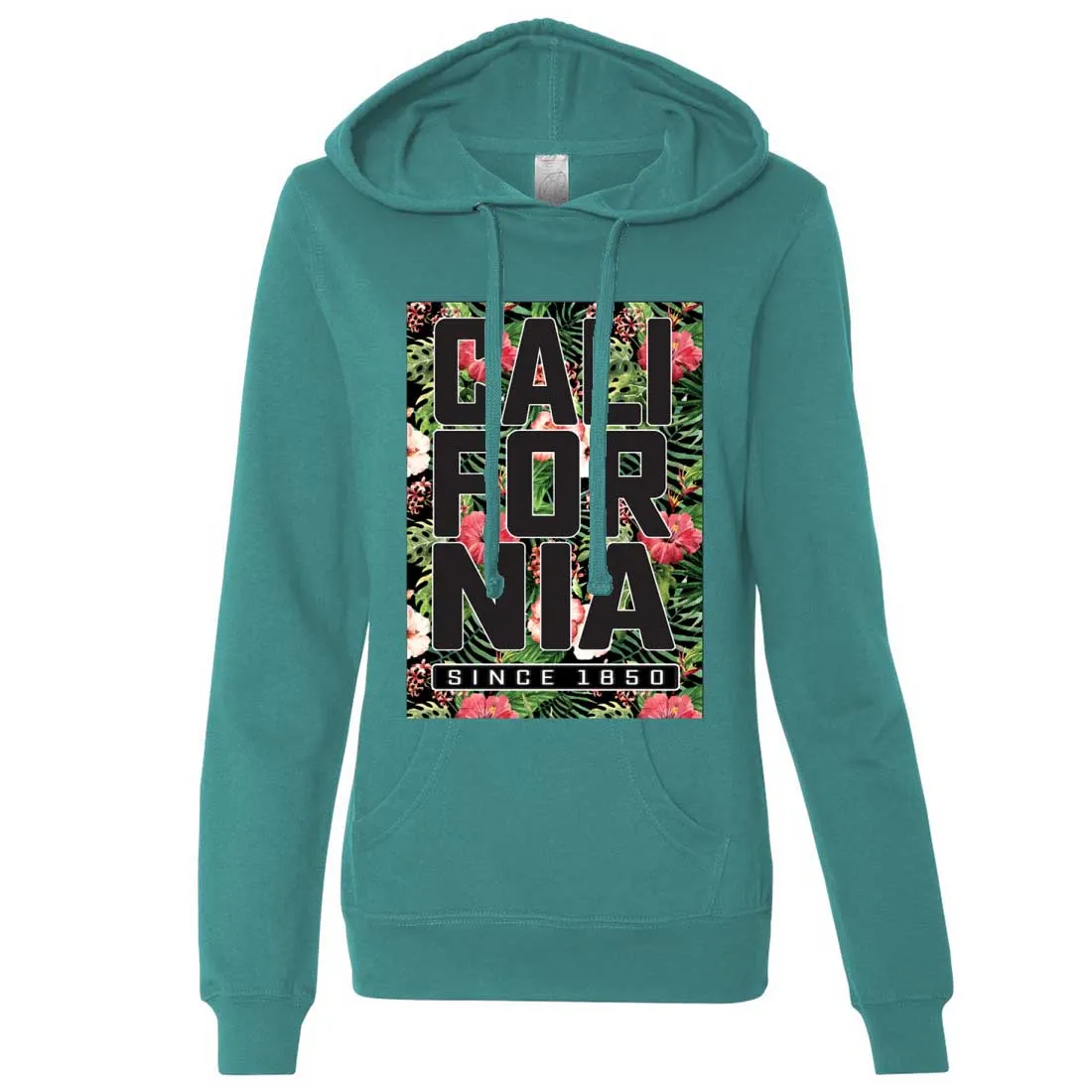 California Republic 1850 Floral Ladies Lt./Wt. Hoodie