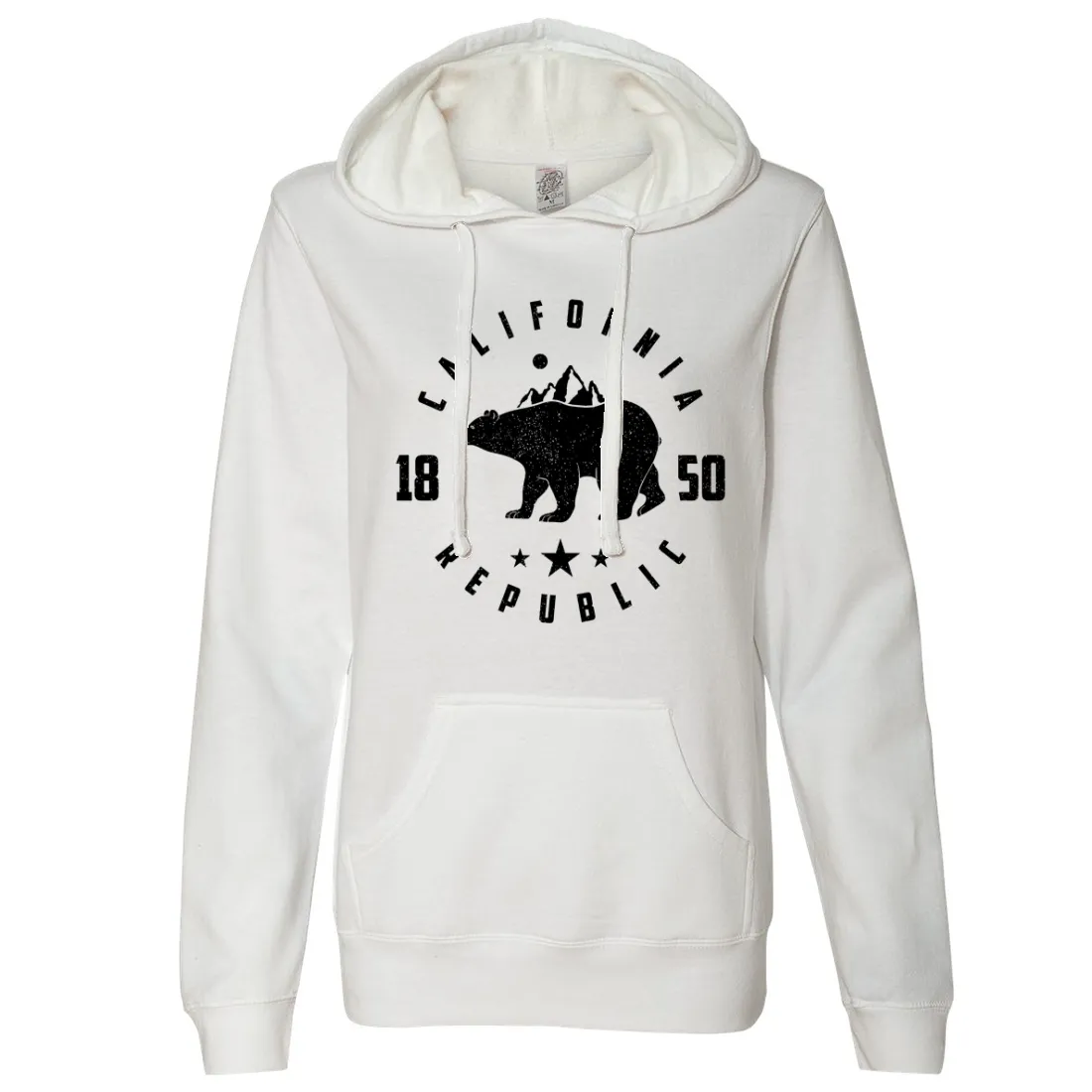 California Republic Mountains Ladies Lightweight Fitted Hoodie