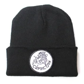 Capricorn Zodiac Black Beanie