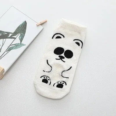 Cartoon Cat dog Animal Women Socks