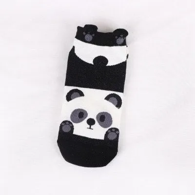 Cartoon Cat dog Animal Women Socks