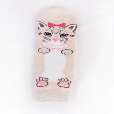 Cartoon Cat dog Animal Women Socks