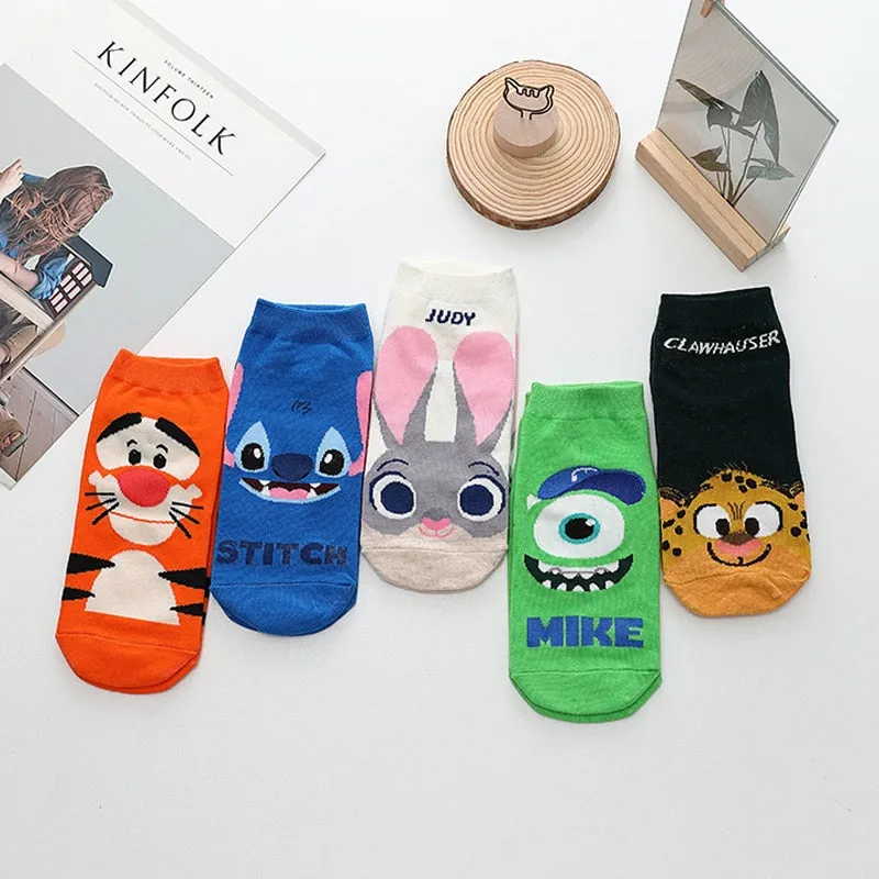 Cartoon Cat dog Animal Women Socks