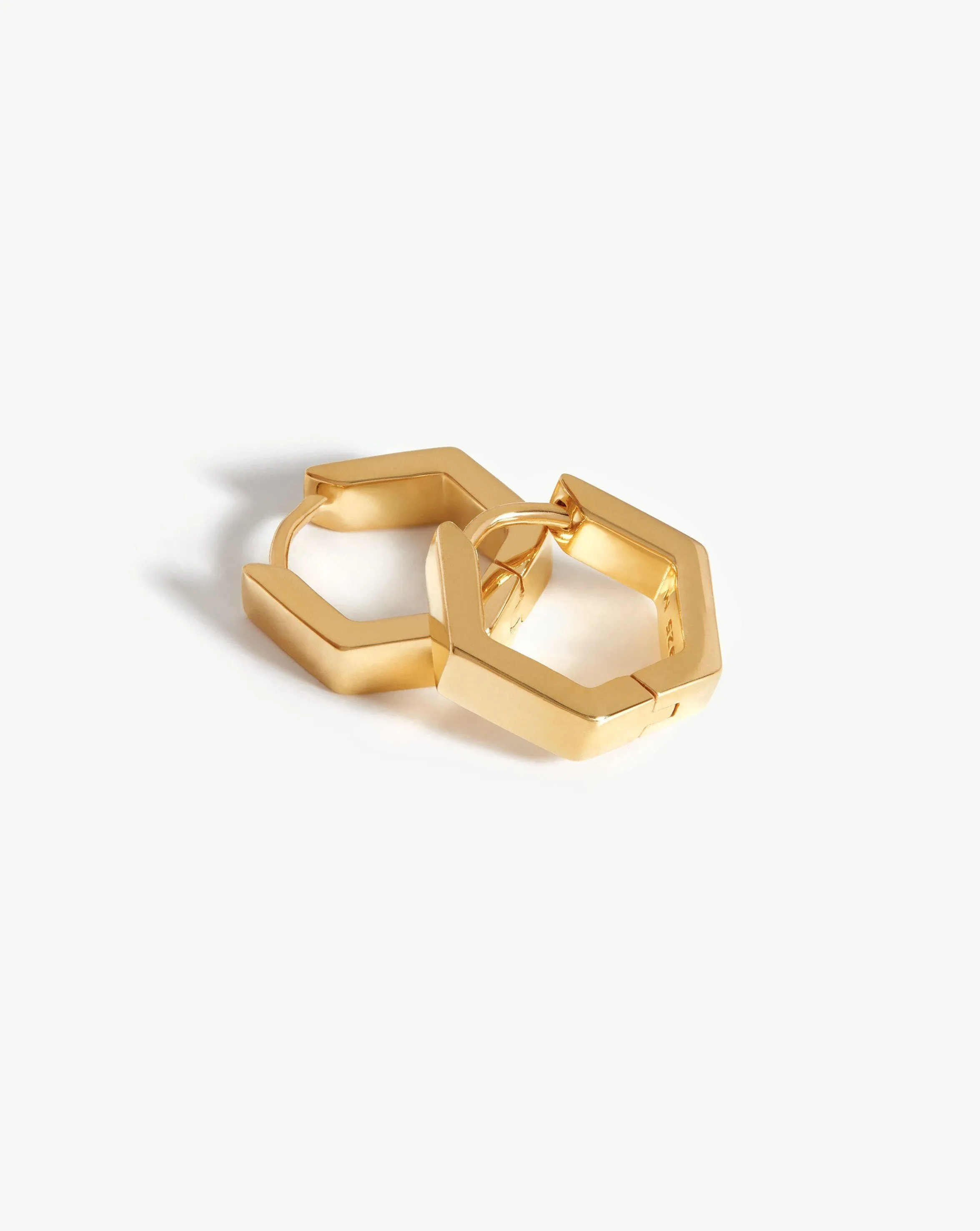 Chubby Hex Huggies | 18ct Gold Plated Vermeil