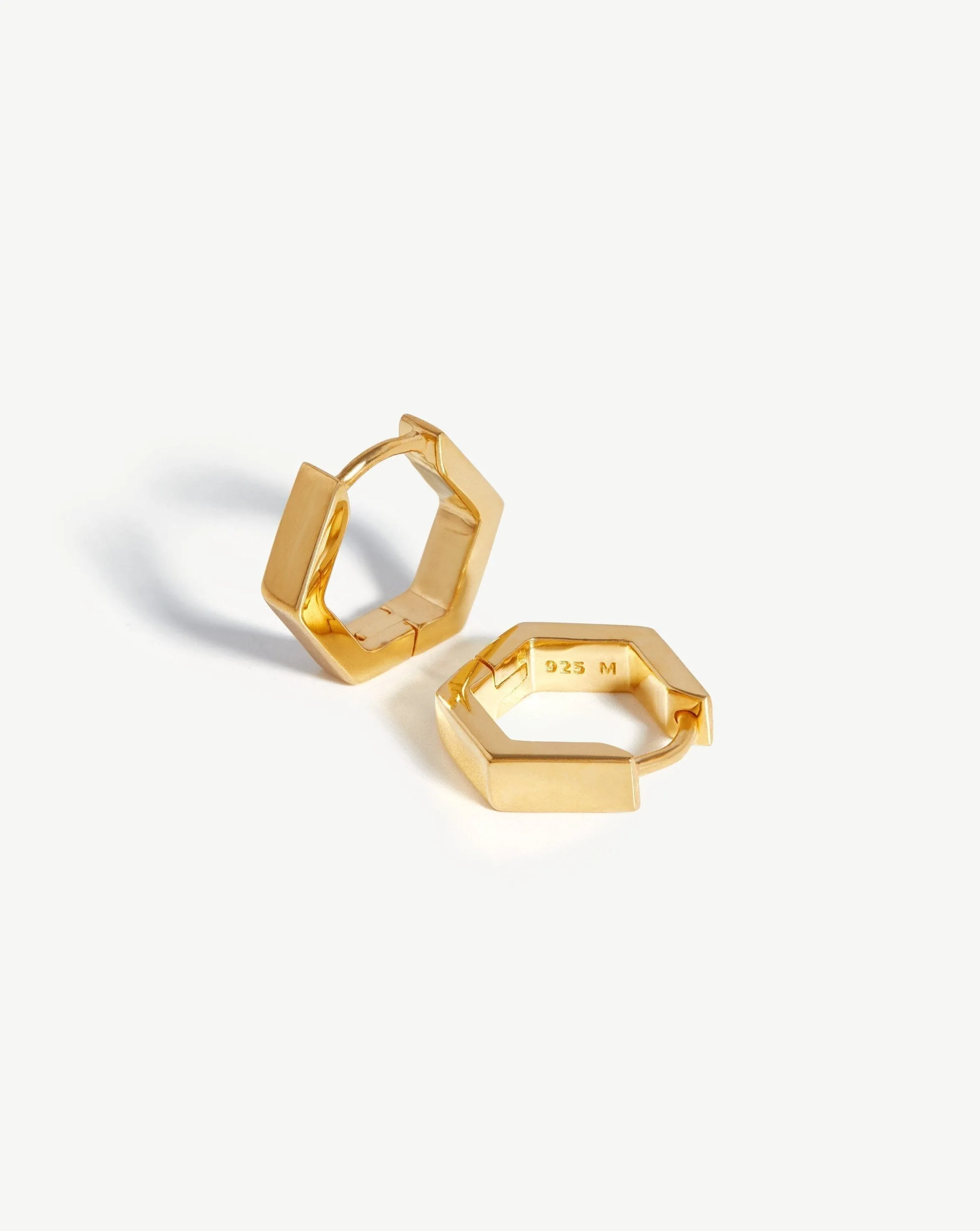 Chubby Hex Huggies | 18ct Gold Plated Vermeil