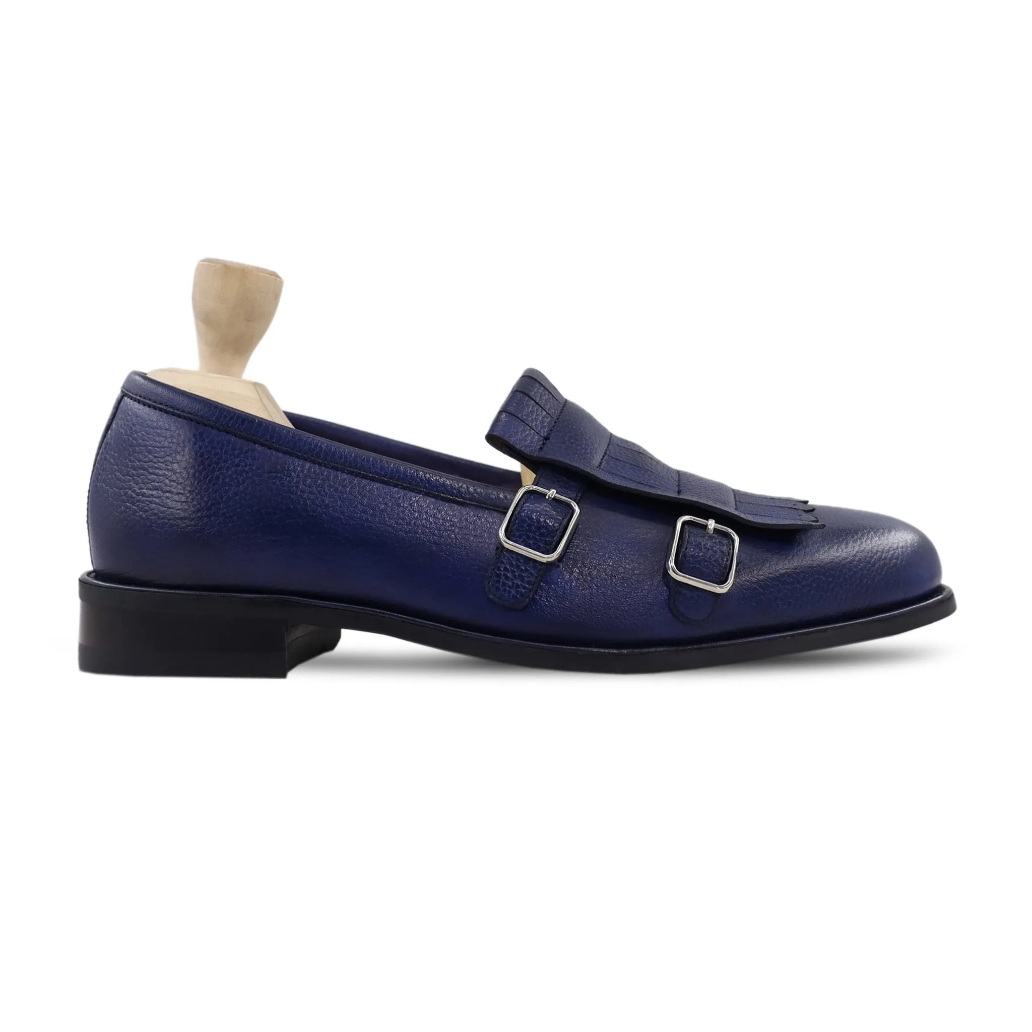 Cinde - Men's Dark Blue Mid Night Pebble Grain Loafer