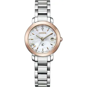 CITIZEN XC ECO-DRIVE FLORET DIAMOND MODEL SILVER & PINK LADIES WATCH ES9445-73W