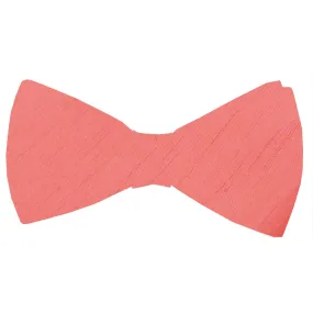 Coral Shantung Bow Ties