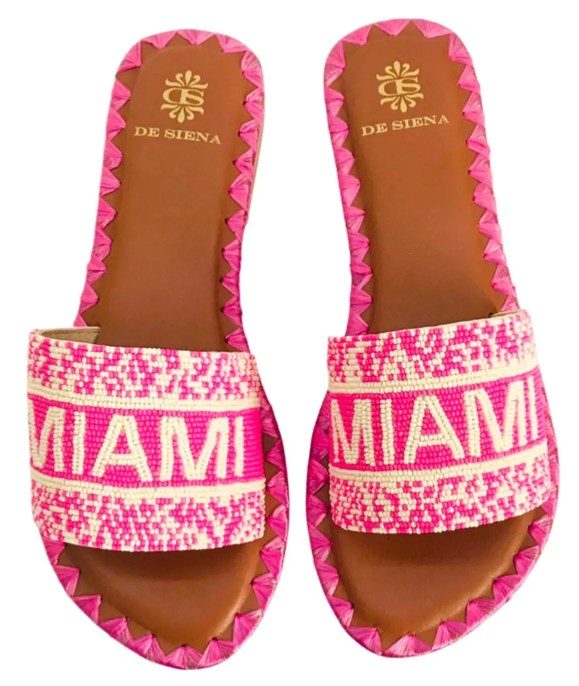 De Siena Miami Pink Flats Pantoletten