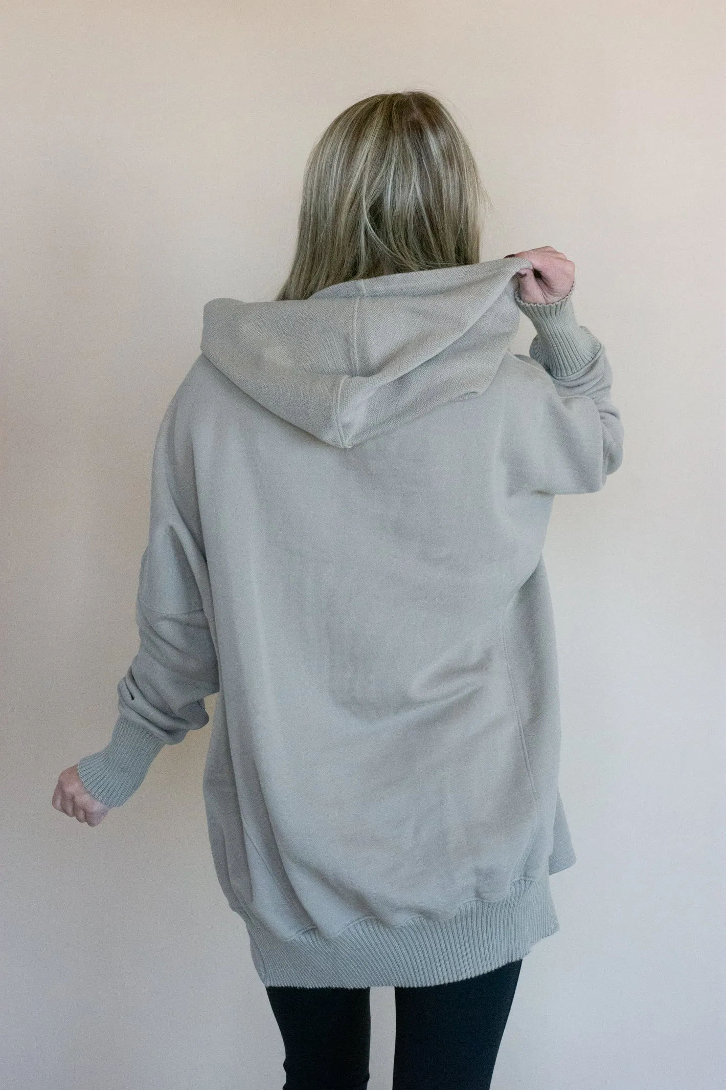 Easy to Wear Taupe Hoodie Top