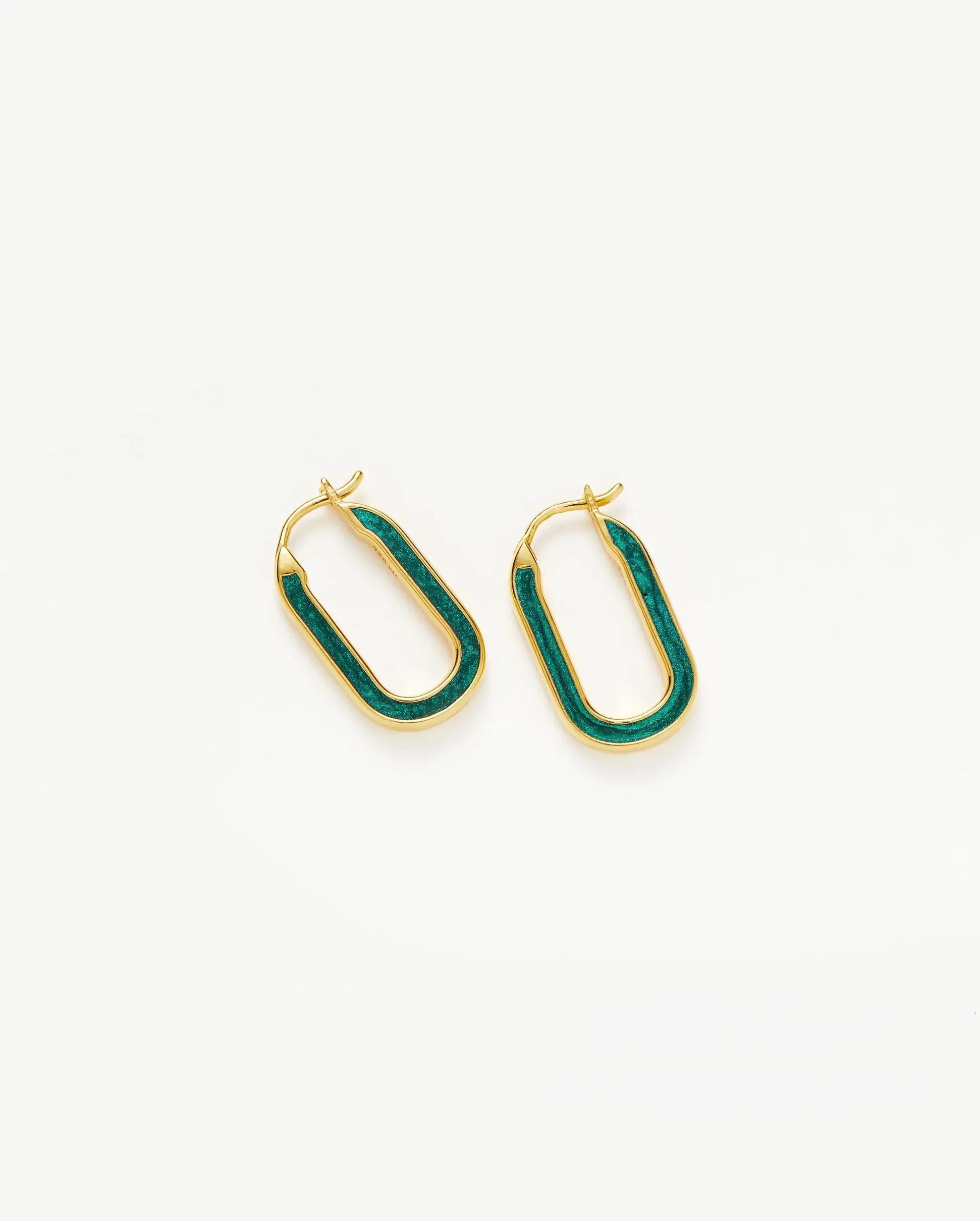 ENAMEL HAZE OVATE SMALL HOOP / GOLD