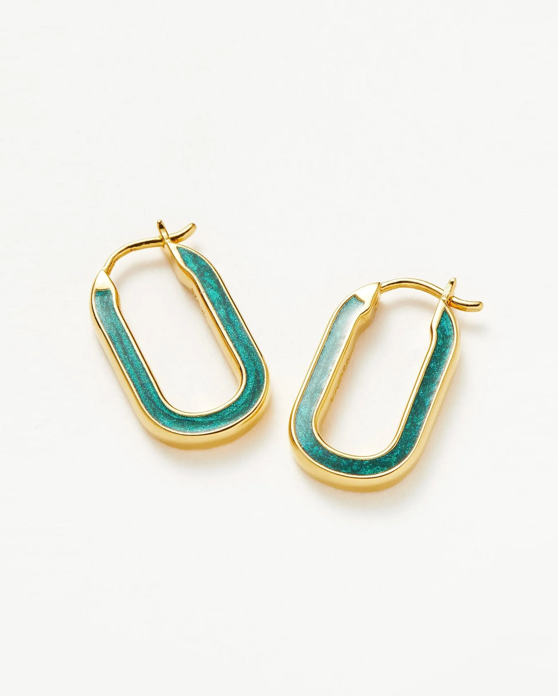 ENAMEL HAZE OVATE SMALL HOOP / GOLD