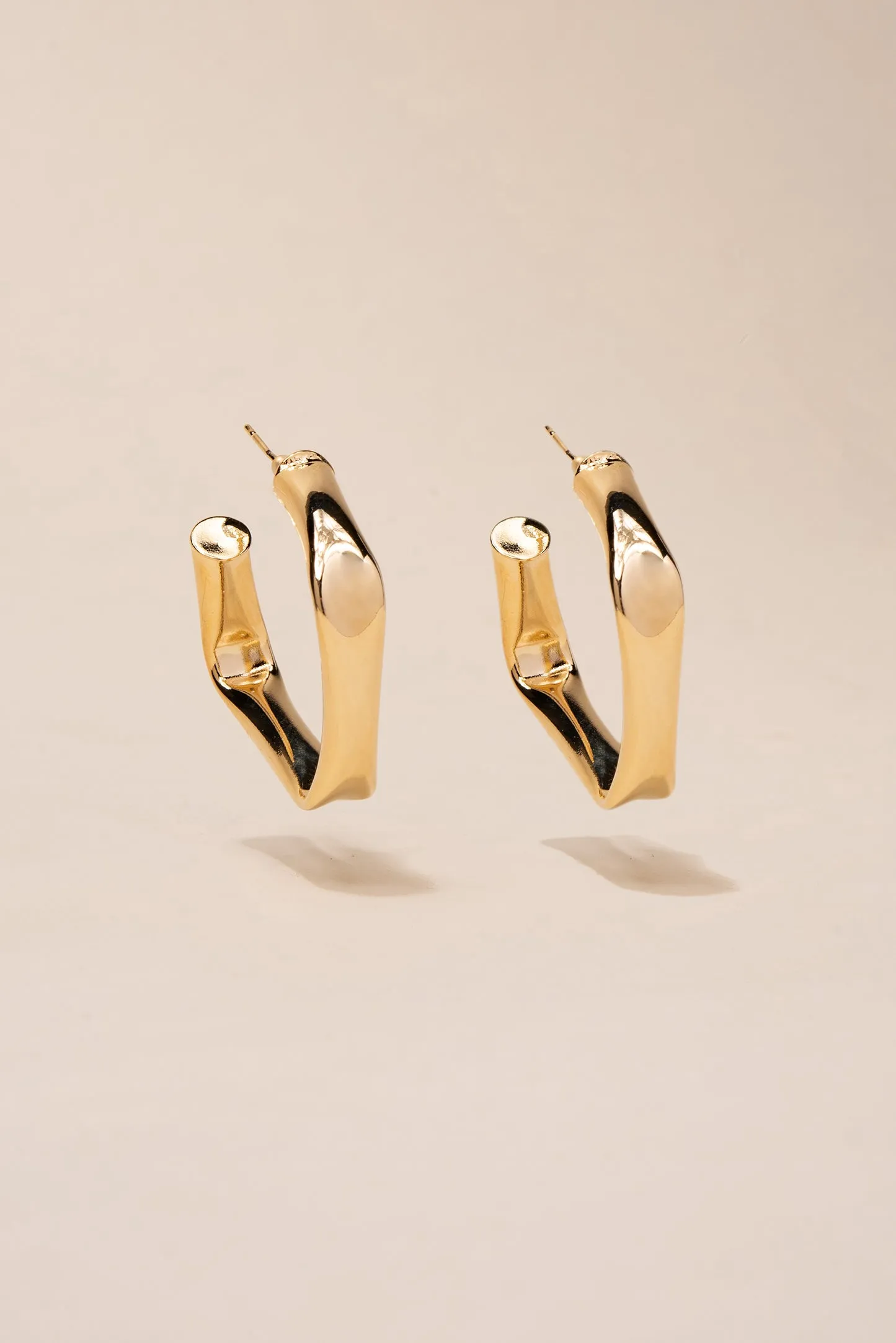 Fay Square Hoop Post Earrings