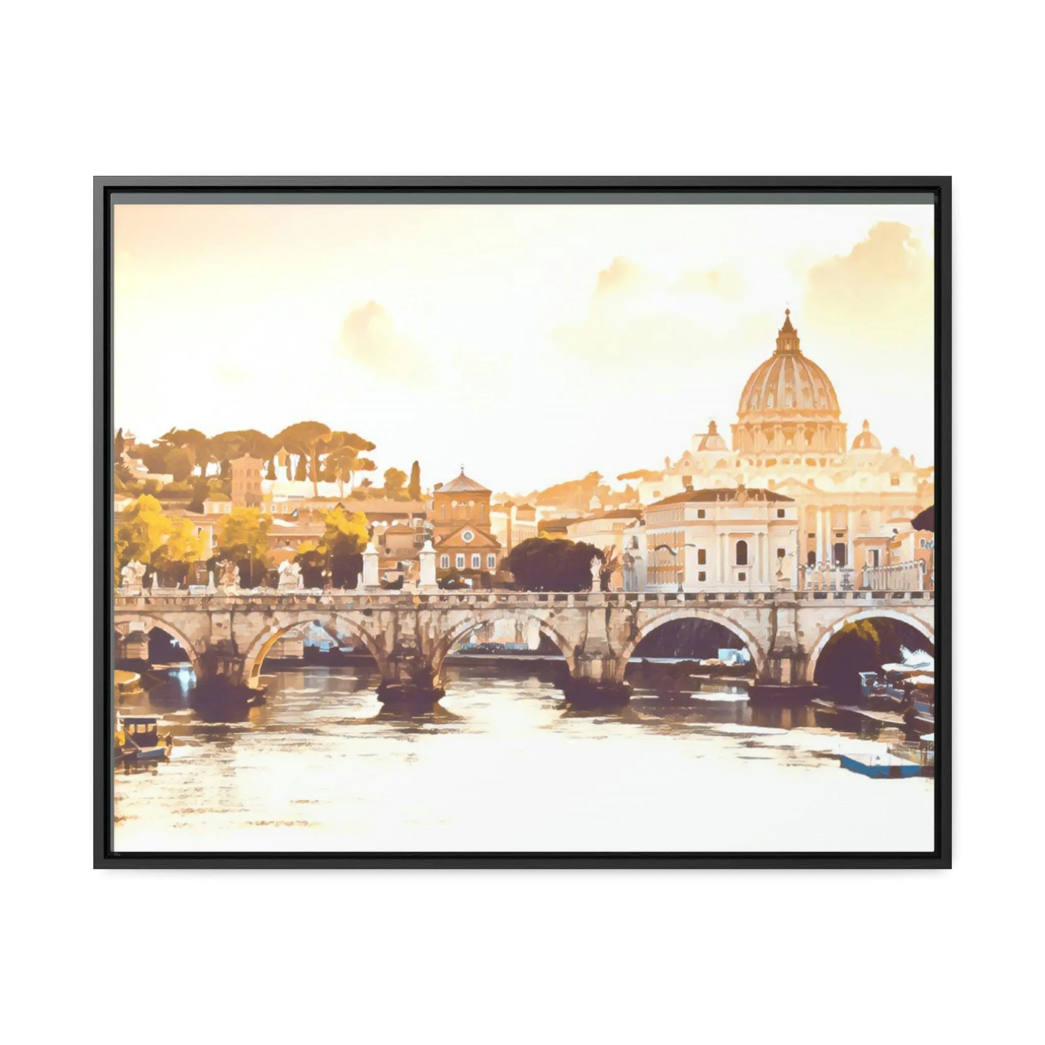 French Bridge Canvas Wraps, Horizontal Frame