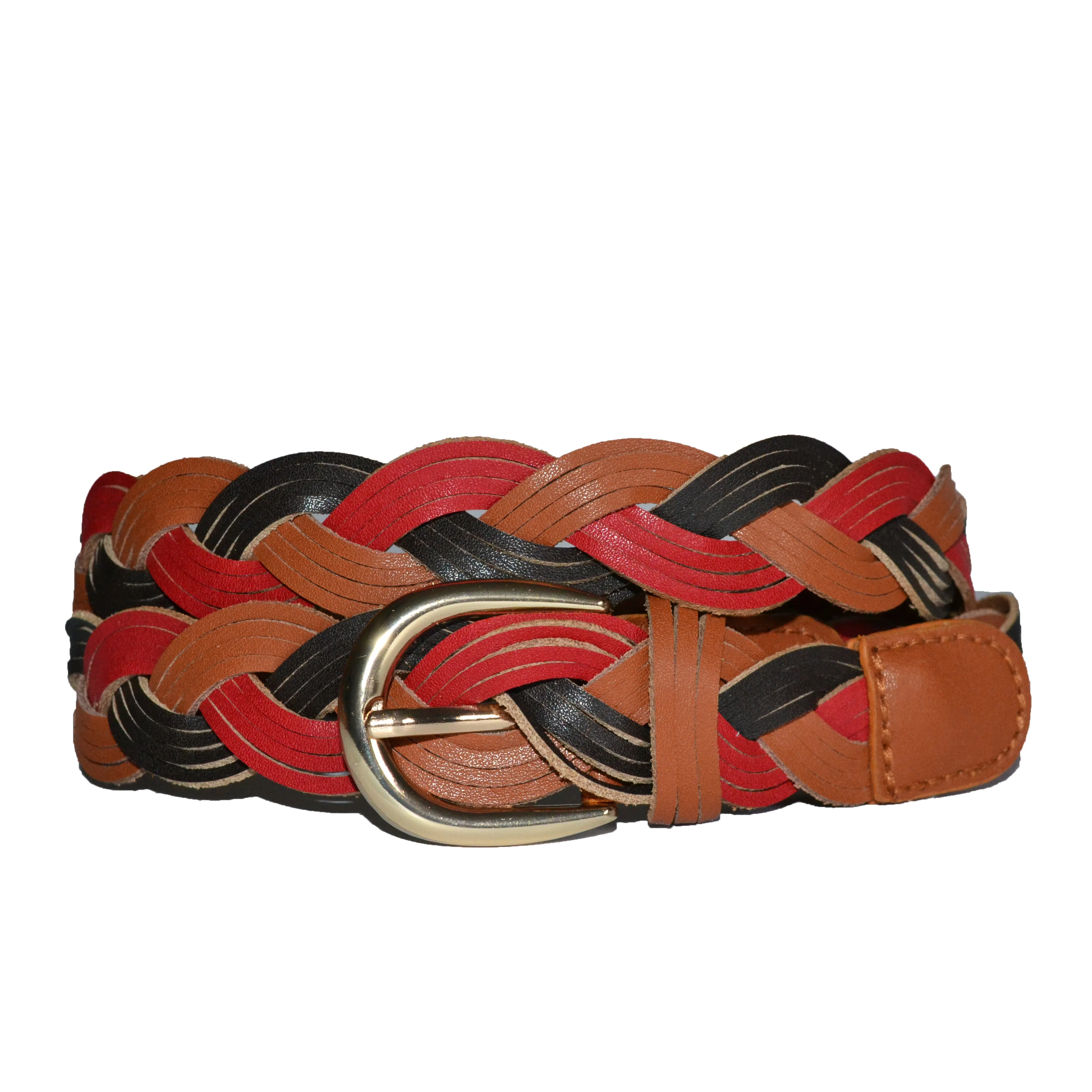 GEELONG - Ladies Multi Colour Leather Plaited Belt