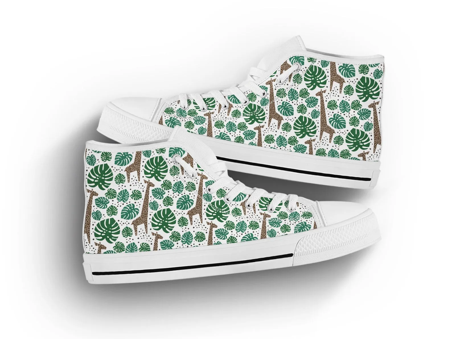 Giraffe Print Shoes Giraffe Pattern Sneakers Cute Shoes Giraffe Lover Gifts Custom High Top Converse Style Sneakers For Adults Women & Men