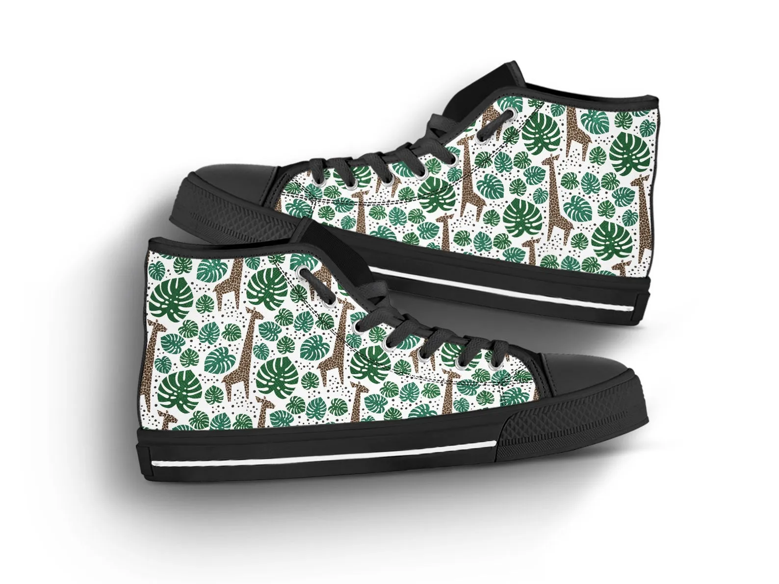 Giraffe Print Shoes Giraffe Pattern Sneakers Cute Shoes Giraffe Lover Gifts Custom High Top Converse Style Sneakers For Adults Women & Men