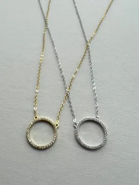 Gold Circle Pendant  Necklace | Alex