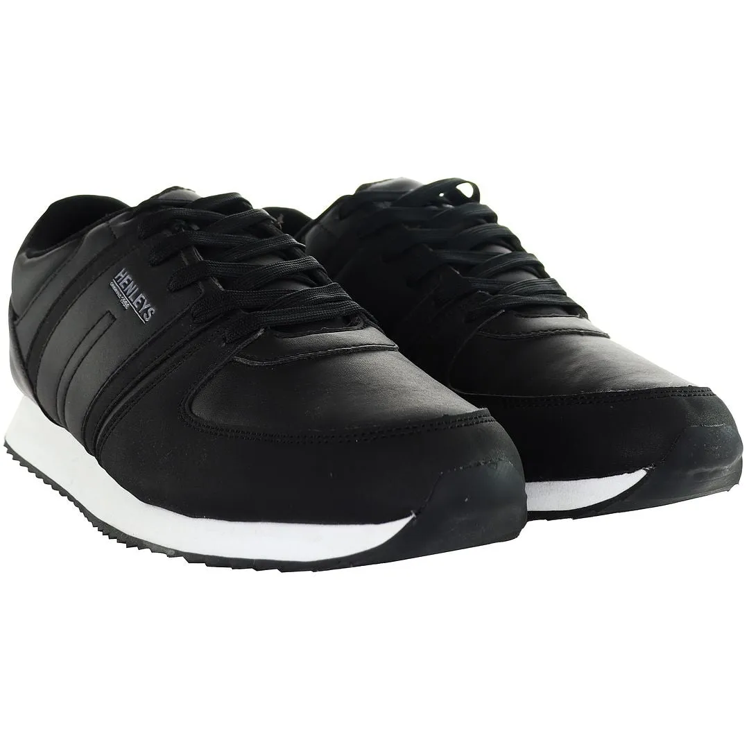 Henleys Renner Mens Black Running Trainers