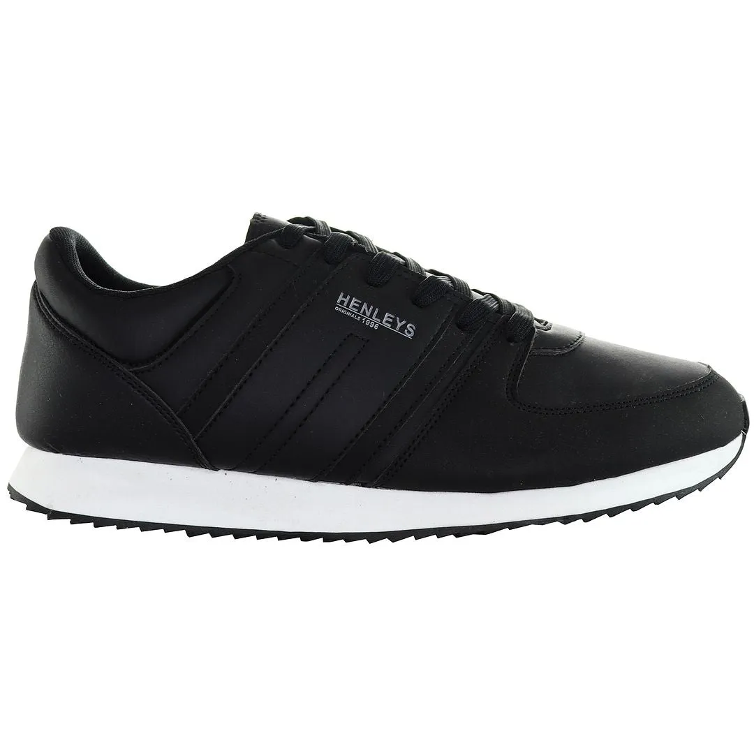 Henleys Renner Mens Black Running Trainers